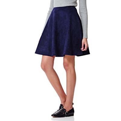 Yumi blue Suedette Flared Skirt